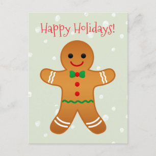 Cartes Pour Fêtes Annuelles Joyeuses Vacances Pain d'épices Homme Sage Green C