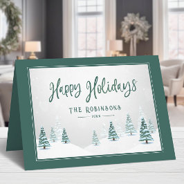 Cartes Pour Fêtes Annuelles Joyeuses Vacances Pays Élégant Épinette d'hiver