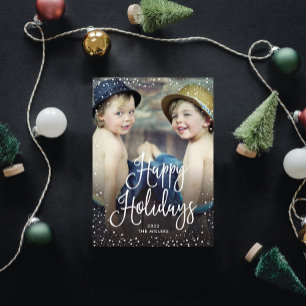 Cartes Pour Fêtes Annuelles Joyeuses vacances photo de neige