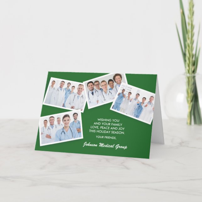 Cartes Pour Fêtes Annuelles Joyeuses vacances Photo personnalisée| Entreprise (Devant)