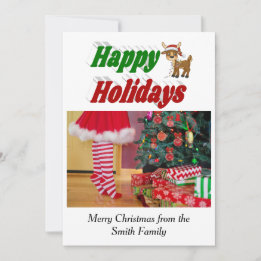 Cartes Pour Fêtes Annuelles Joyeuses vacances Reindeer Noël typographie photo