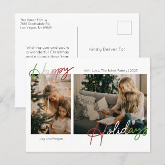 Cartes Pour Fêtes Annuelles Joyeuses vacances Script photo