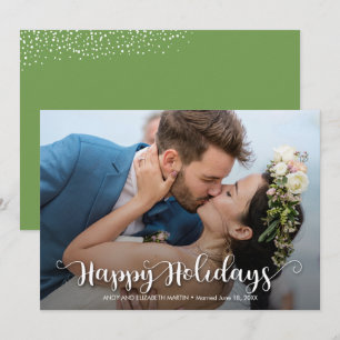 Cartes Pour Fêtes Annuelles Joyeuses vacances Script Photo de Noël