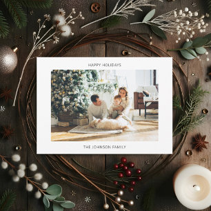 Cartes Pour Fêtes Annuelles Joyeuses Vacances Simple Une Photo