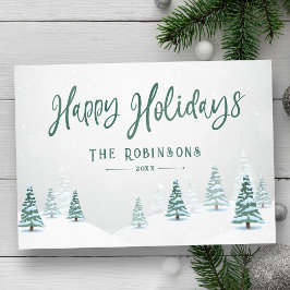 Cartes Pour Fêtes Annuelles Joyeuses Vacances Style Rustique Pays Arbres d'hiv