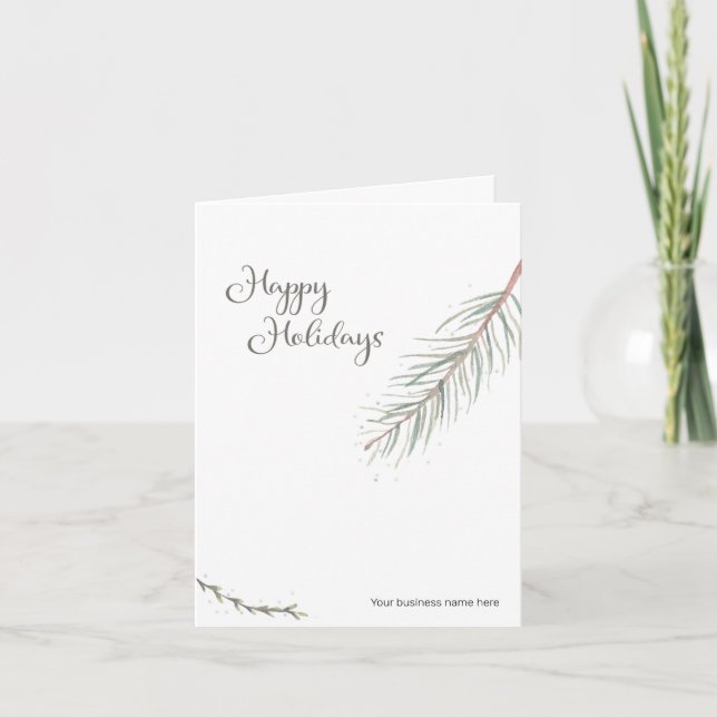 Cartes Pour Fêtes Annuelles Joyeuses Vacances Votre Nom D'Entreprise Fêtes Per (Devant)