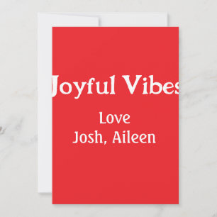 Cartes Pour Fêtes Annuelles Joyeuses Vibes rouge Noël vacances amour famille s