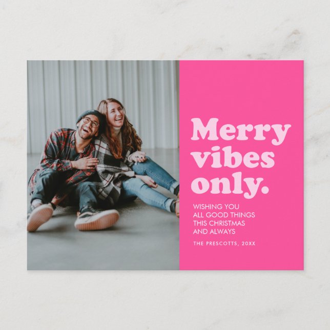 Cartes Pour Fêtes Annuelles Joyeuses vitres seulement amusant rose chaud photo (Devant)