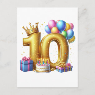 Cartes Pour Fêtes Annuelles Joyeux 10e Anniversaire