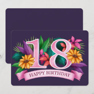 Cartes Pour Fêtes Annuelles Joyeux 18ème anniversaire