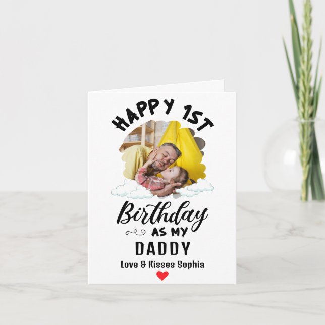 Cartes Pour Fêtes Annuelles Joyeux 1er anniversaire comme mon papa Photo perso (Devant)