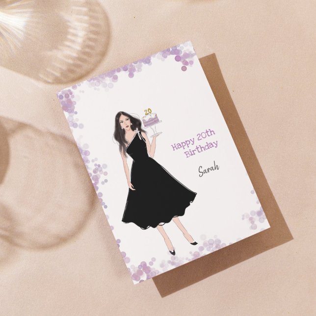 Cartes Pour Fêtes Annuelles Joyeux 20e anniversaire, mode, (Créateur téléchargé)