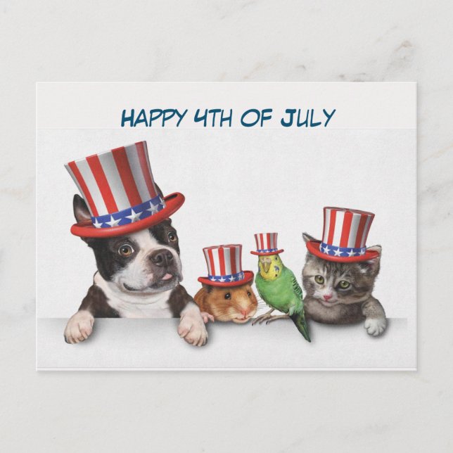 Cartes Pour Fêtes Annuelles Joyeux 4 juillet (Devant)