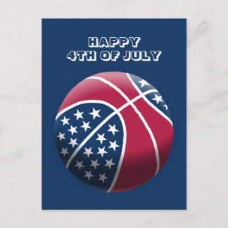 Cartes Pour Fêtes Annuelles Joyeux 4 juillet Basket-ball
