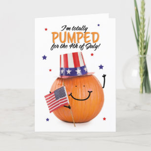 Cartes Pour Fêtes Annuelles Joyeux 4 juillet Citrouille patriotique