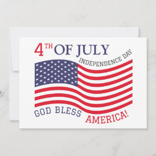 Cartes Pour Fêtes Annuelles Joyeux 4 juillet Fête de l'Indépendance Rouge Blan