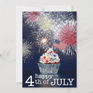 Cartes Pour Fêtes Annuelles Joyeux 4 juillet Feux d'artifice patriotiques État