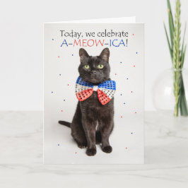 Cartes Pour Fêtes Annuelles Joyeux 4 Juillet pour tous mignon chat patriotique
