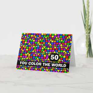 Cartes Pour Fêtes Annuelles Joyeux 50e anniversaire Vous Courez le monde