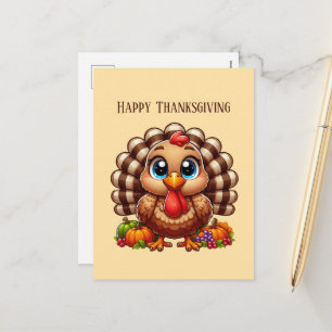 Cartes Pour Fêtes Annuelles Joyeux Action de grâce dinde citrouilles 