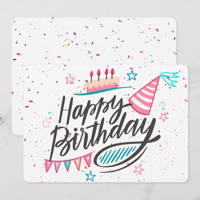 Cartes Pour Fêtes Annuelles Joyeux anniversaire (Devant / Derrière)