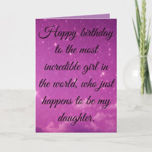 Cartes Pour Fêtes Annuelles Joyeux anniversaire à la fille la plus incroyable