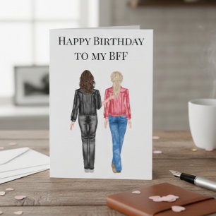 Cartes Pour Fêtes Annuelles Joyeux Anniversaire à mes amis aquarelles Meilleur
