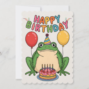 Cartes Pour Fêtes Annuelles Joyeux Anniversaire amis Famille Funny Frog