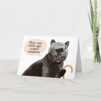 Joyeux Anniversaire Chat en Gris Wig avec lunettes