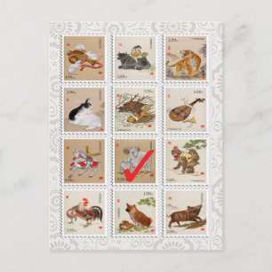 Cartes Pour Fêtes Annuelles Joyeux anniversaire chinois Zodiac Joyeux Bonne an
