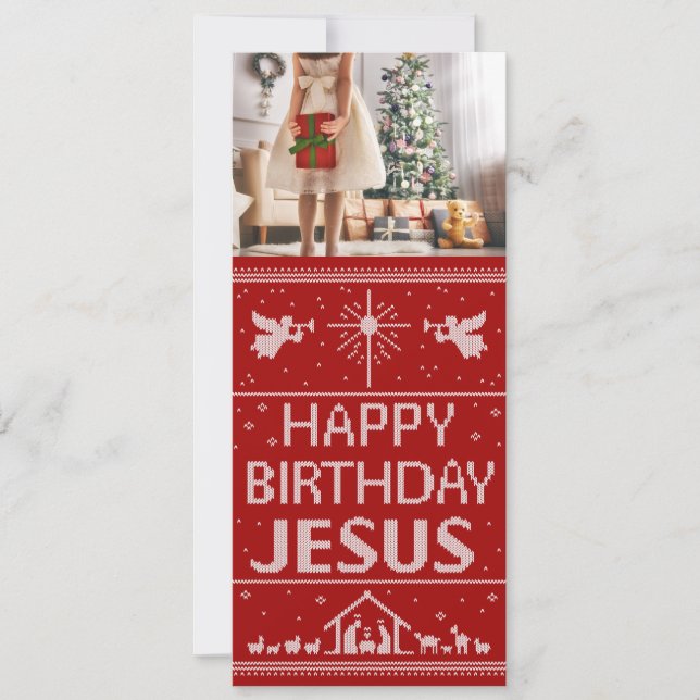 Cartes Pour Fêtes Annuelles Joyeux anniversaire de Noël Jésus Religieux (Devant)