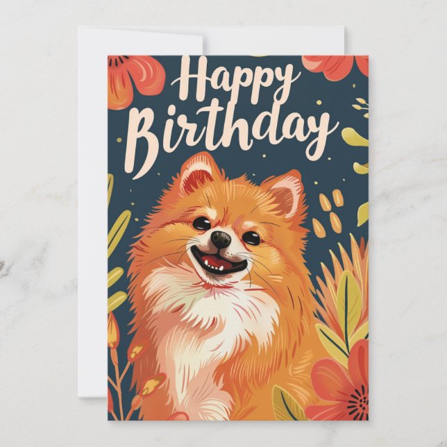 Cartes Pour Fêtes Annuelles Joyeux anniversaire de Poméranie (Devant)