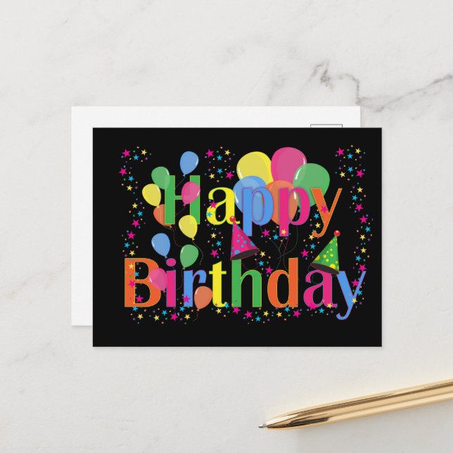 Cartes Pour Fêtes Annuelles Joyeux anniversaire, fête d'anniversaire, (Devant/Arrière en situation)