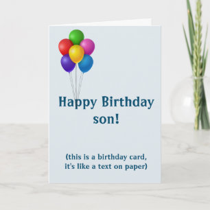 Cartes Pour Fêtes Annuelles Joyeux Anniversaire Fils Drôle Téléphone Texte