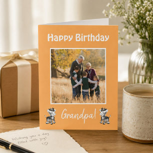 Cartes Pour Fêtes Annuelles Joyeux Anniversaire Grand-Père Thème Photo Zèbre 