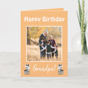 Cartes Pour Fêtes Annuelles Joyeux anniversaire grand-père Zebra thème photo