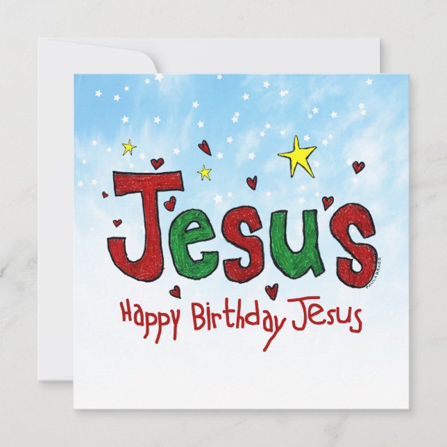 Cartes Pour Fêtes Annuelles Joyeux anniversaire Jésus (Devant)