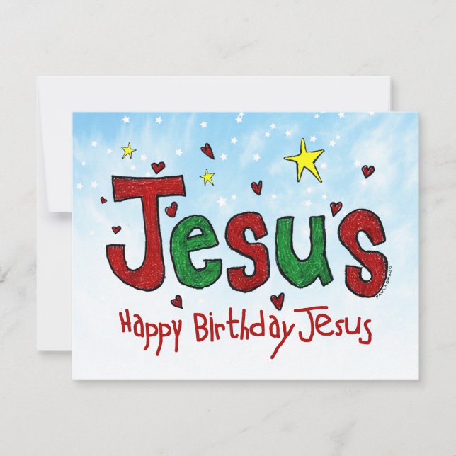 Cartes Pour Fêtes Annuelles Joyeux anniversaire Jésus (Devant)