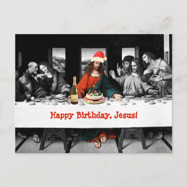 Cartes Pour Fêtes Annuelles Joyeux anniversaire, Jésus ! Funny Christmas (Devant)