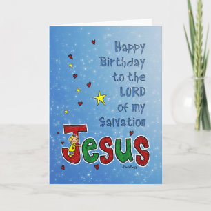 Cartes Pour Fêtes Annuelles 'Joyeux anniversaire Jésus' grand étreinte de Noël