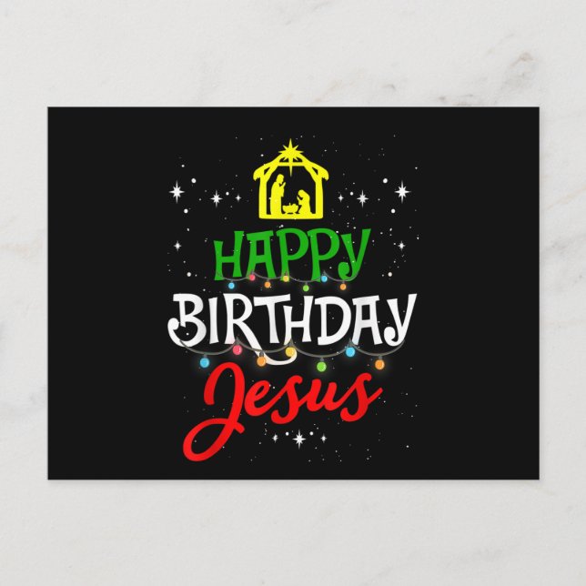 Cartes Pour Fêtes Annuelles Joyeux Anniversaire Jésus Noël Pyjama Fêtes Vacanc (Devant)