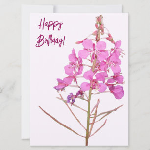 Cartes Pour Fêtes Annuelles Joyeux anniversaire joli fleur sauvage rose floral