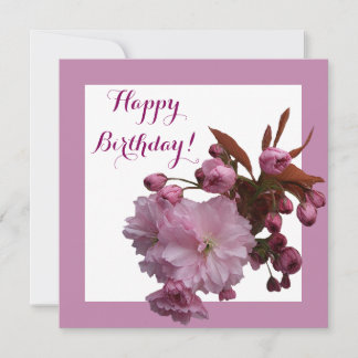 Cartes Pour Fêtes Annuelles Joyeux anniversaire joli fleurs de cerisier rose