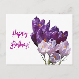 Cartes Pour Fêtes Annuelles Joyeux Anniversaire jolie couleur violette crocus 