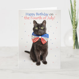 Cartes Pour Fêtes Annuelles Joyeux Anniversaire le 4 Juillet Cute Cat Humour