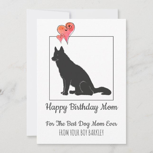 Cartes Pour Fêtes Annuelles Joyeux Anniversaire Maman Du Chien (Devant)
