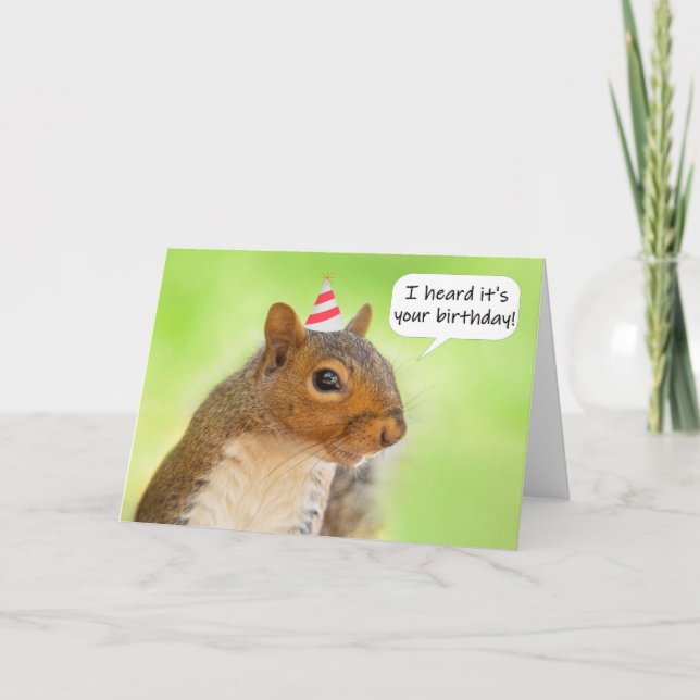 Cartes Pour Fêtes Annuelles Joyeux Anniversaire mignon écureuil en Casquette d (Devant)
