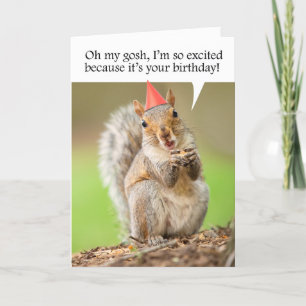 Cartes Pour Fêtes Annuelles Joyeux Anniversaire mignon écureuil en Casquette d