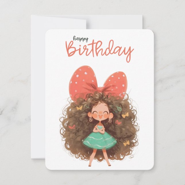 Cartes Pour Fêtes Annuelles Joyeux anniversaire mignonne fille (Devant)