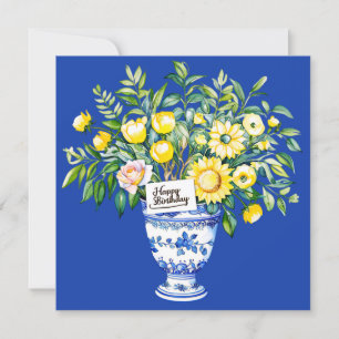 Cartes Pour Fêtes Annuelles Joyeux anniversaire mon ami & bouquet de fleurs